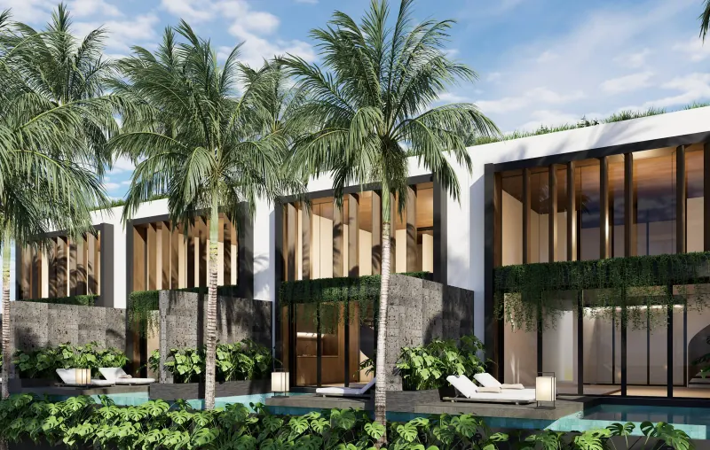 Villa Tasvan à Amed, Bali — visuel de synthèse du projet