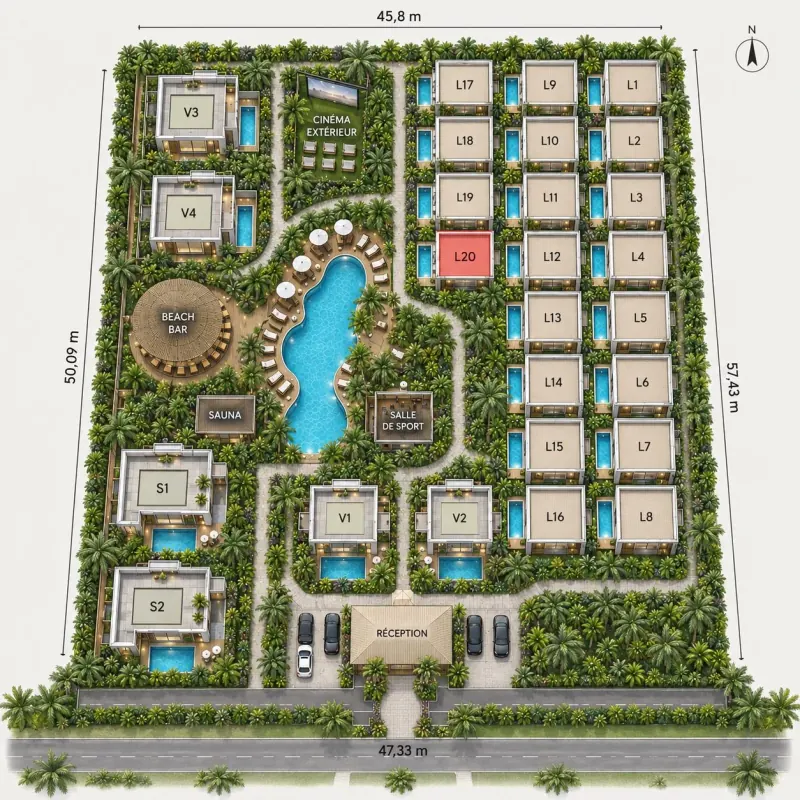 Plan d’ensemble Terra Sky fourni par l’architecte